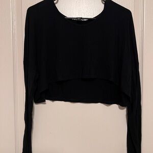 Forever 21 Black Long Sleeve Crop Top